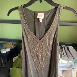 Heather Green Rhinestone Tank